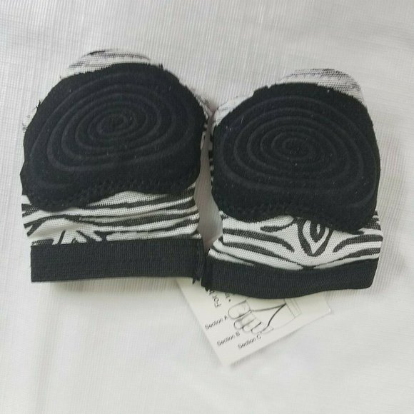 Foot Mittens Dance Class Toe Socks shoe Zebra Print Small - Picture 4 of 7